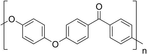 Molecular structure of a PEEK 450g polymer