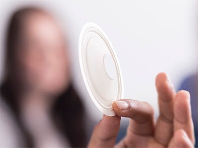 Image of speaker diaphragm illustrating APTIV PEEK film’s use in smaller, lighter components 