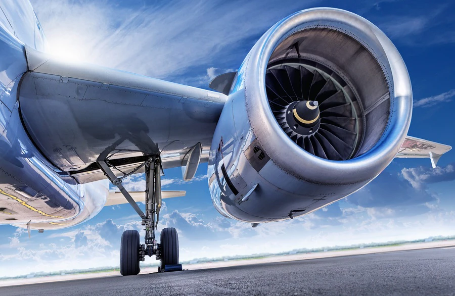 Aircraft jet engine with high-performance PEEK materials"