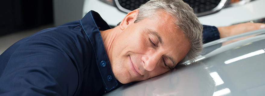 man enjoying silence